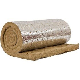 پشم سنگ لحافی (رولی، فنوفلت) دانسیته (چگالی) 35 کیلوگرم بر متر مکعب به ضخامت 3 سانتی‌متر (بدون سرباره و ناخالصی) - بدون پوشش