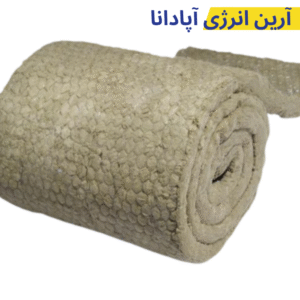 پشم سنگ پتویی (رولی، ایزوبلانکت) دانسیته (چگالی) 120 کیلوگرم بر متر مکعب به ضخامت 5 سانتی‌متر (بدون سرباره و ناخالصی) - دارای یک طرف توری سیمی گالوانیزه